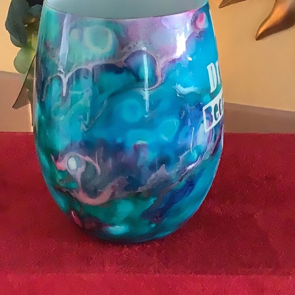 Candleholder day drinking because 2020 sucks blue pink purple handmade